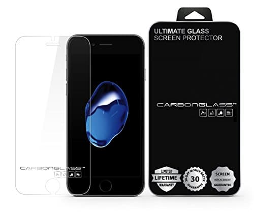 iPhone 7/6/6S Plus Screen Protector - SCREENDER BLACK CARBONGLASS - Scratch Proof - Ultra Clear - High Definition - Easy to Install - 90 Days LCD Screen Replacement Guarantee