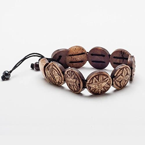 Nepali Bone Bracelet - Eight Auspicious Symbols-Adjustable