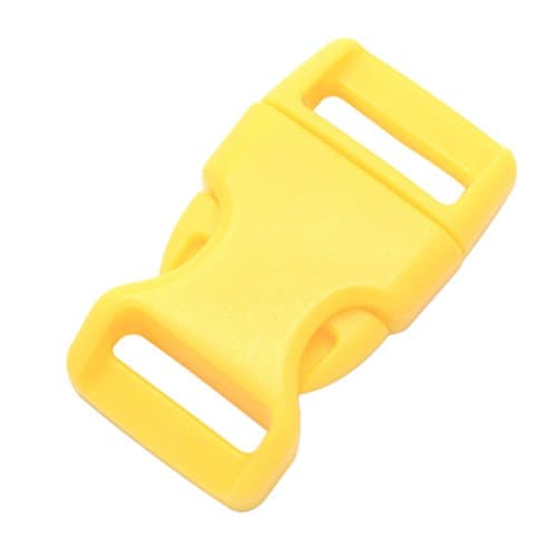 15 Pack Curved Side Quick Release Plastic Buckles for Paracord Bracelets Clasp/Pet Collar 15mm (5/8 inch) Webbing/Backpack Straps (Yellow)