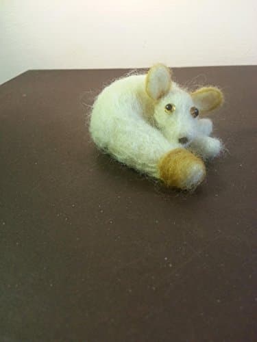 white felted fox