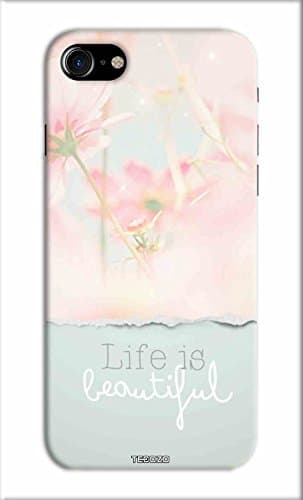Tecozo Designer Printed Back Cover/Hard Case for iPhone 8 (Life is Beautiful Design/Quotes & Message) - Pink