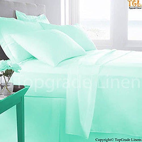 300 Thread Count 2pc Aqua Blue Solid German Extra Large Square Size Pillow Shams (31"X31") 100% Egyptian Cotton