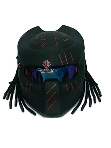 SY15 Custom Predator Motorcycle DOT/ECE Approved Helmet Matt Black (L)