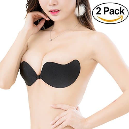 Push Up Bra Self Adhesive Invisible Bra Backless Reusable Bra For Women Pack Of 2 (B, Beige,Black)