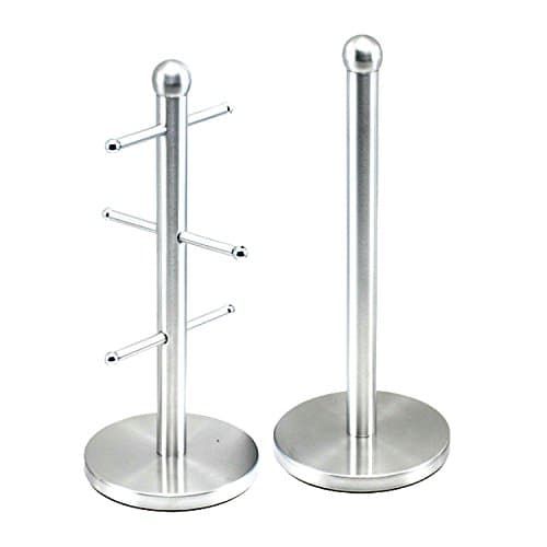 Sasma - High Quality Mug Tree and Kitchen Roll Holder (Stainless Steel)
