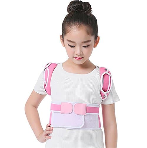 JZLV Posture Corrector Back Correction Therapy Belt Shoulder Brace Correct Posture Back Support children students , pink , s