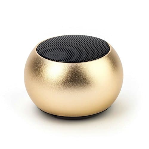 Mini Wireless Portable Bluetooth Music Speaker Built-in HD Mic For Party Home Outdoor Bedroom Driving 3D Stereo Gold Valentines Day Gifts for Her