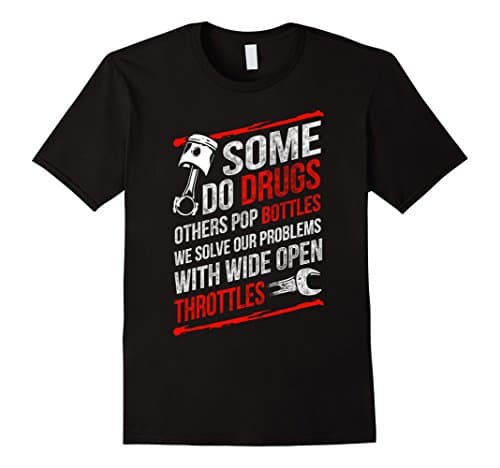 Men's We Solve Our Problems With Wide Open Throttles Small Black