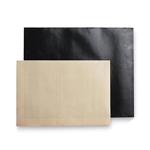 Generic Non-Stick BBQ Grill Mat Heat Resistant Baking Mat Cooking Roasting Mat,Set of 2 (One black,One beige)