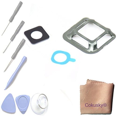 Cokusky® Back Camera Frame Holder Glass Lens with Frame Adhesive Repair for Samsung Galaxy S5 Active G870A (Green)