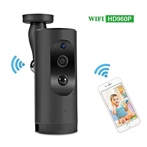 WiFi Security IP Camera Battery-Powered Wireless 960P Home Security Camera with Motion Detection and Two-way Audio & Night Vision (Black)