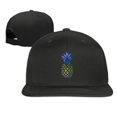 Pineapple Plain Adjustable Cool Baseball Hats Flatbrim Black