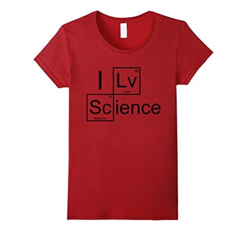 Women's i -lv-sc I Love Science Periodic Table Of Elements T-Shirt Medium Cranberry
