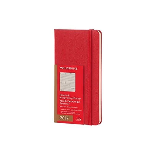2017 Moleskine Red Weekly Panoramic Pocket Planner/Diary
