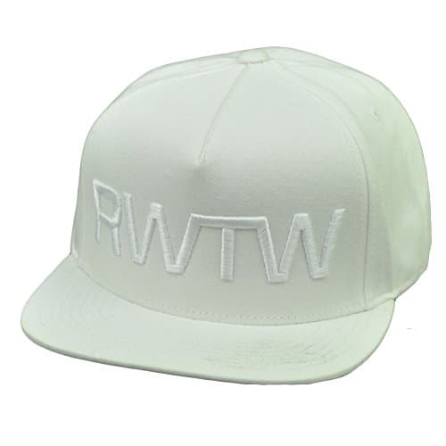 RWTW Logo Roll With The Winners Snapback Flat Bill White Hat Cap Brand Flag