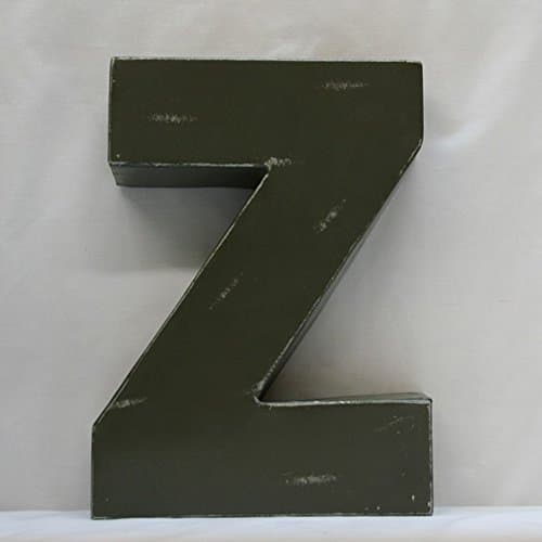 Metal Graphite Block Letter Z