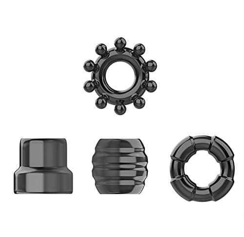 ledogo Environmental Protection Reuse Silicone Black delay Ring - 4 Models a Box