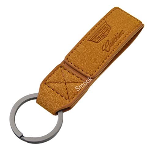 Luxury 2 Layer Real Leather Key Chain Ring for Cadillac Escalade XTS ATS XT5 CTS CT6 XT4