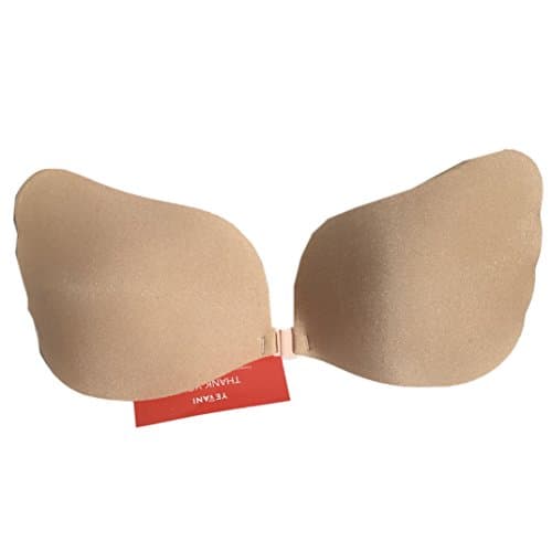 YEVANI Superlite Adhesive Backless Strapless Silicone Stick-on Push Up Bra - Wing Shape (Neutral, A)