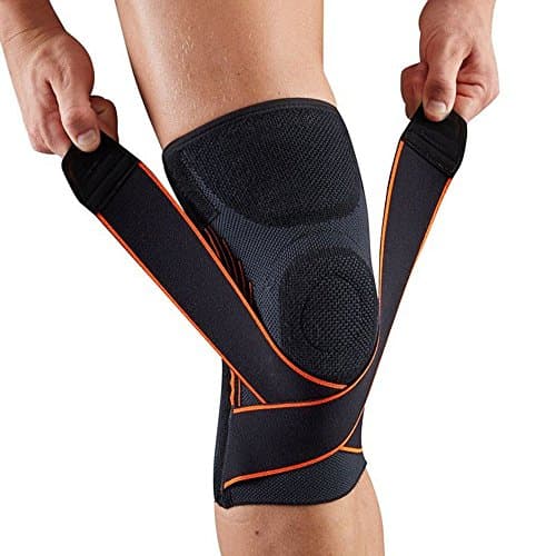 WEFOREVER Compression Knee Sleeve/Knee Brace with Adjustable Strap and Silicone Ring for Running, Jogging, Sports, Joint Pain Relief, Arthritis and Injury Recovery Small Size-Single Wrap By