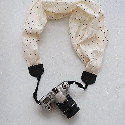 scarf camera strap - classic polka dot confetti