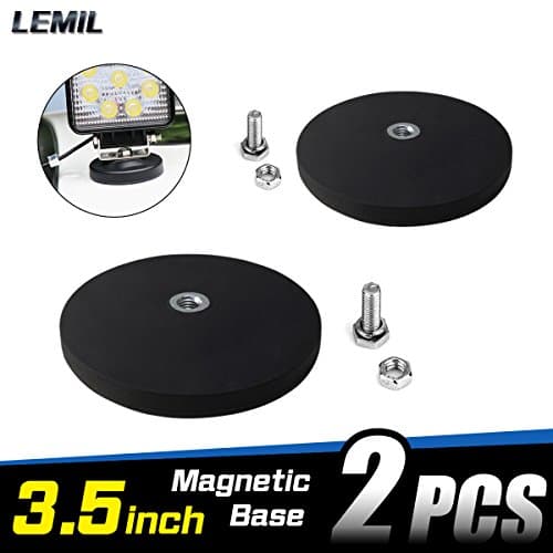 LEMIL - 2pcs Magnetic Base Mount Bracket Sucker Holder with Rubber Pad For LED Work Light LED Light Bar