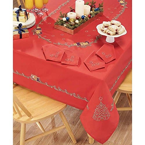 Craftways Christmas Tree Table Runner Stamped Embroidery