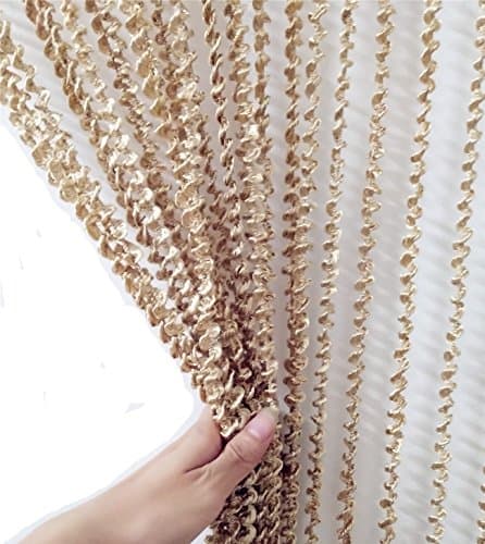 Evasplit Door String Curtain Screen Wall Panel Valance Fringe Tassel Divider Decorative for Window Room wedding 39inchX78inch ES030 (champagne)