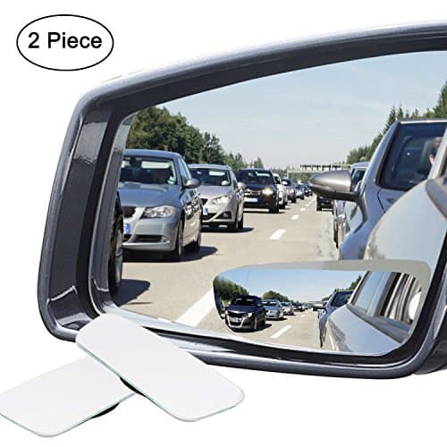 Blind Spot Mirror, XINDELL 2 Pack Rectangle HD Glass Frameless Convex Rear View Blind Side Car Mirror with 30° Sway, Adjustable Wide Angle Rear View Mirrors for All Cars (Rectangle)