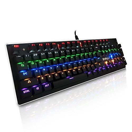 coToo 104 Keys Mechanical Keyboard Adjustable LED Backlight Wired Keyboard Gaming Keyboard, Full Keys Anti-Ghosting - Black