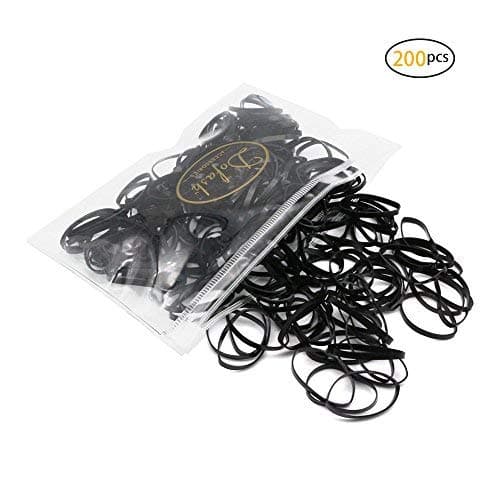 Dofash New Function achievement Reusable Multiple times stronger durable no hair damage Elastic braiding hair rubber bands TPU hair styling and sturdy for girls,kids (Black)