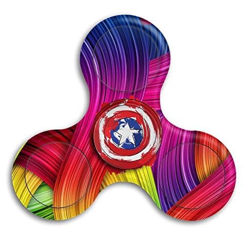 Captain America Shield Logo Fidget Spinner, Hand Spinner, Tri-Spinner Fidget Toy For ADD,ADHD,and Anxiety