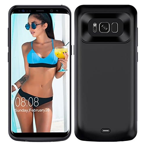 Galaxy S8 Plus Battery Case, 5500mAh High Capacity External Battery Charger for Samsung Galaxy S8 Plus (Up to 157% Extra Battery) – BLACK [24 Month Warranty]