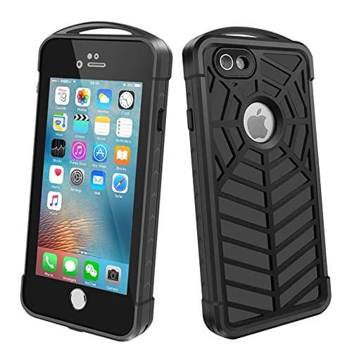 100% Waterproof Phone Case, Save4you Shockproof Dustproof Full Sealed Protection Cover Heavy Duty Spider Sport case for Apple iPhone (iPhone 7 Plus(5.5 inch) Black)