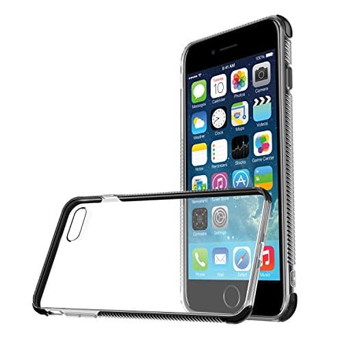 iPhone 8 Case,iPhone 7 Case,Desnakk Full Corners Protection Flexible TPU Anti-Slip Shockproof Protective Case for iPhone 7/8 - Clear & Black