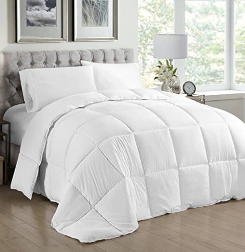 New Lightweight Comforter Duvet Insert Twin White Quilted Comforter with Corner Tabs,Plush Siliconized Fiberfill,Box Stitched Down Alternative Comforter WHITE DOWN REGULAR