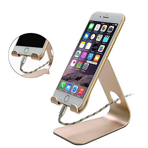 Cell Phone Stand,Cradle, Holder, Stand For Switch, all Android Smartphone, iPhone 6 6s 7 Plus 5 5s 5c charging, Accessories Desk (Gold)