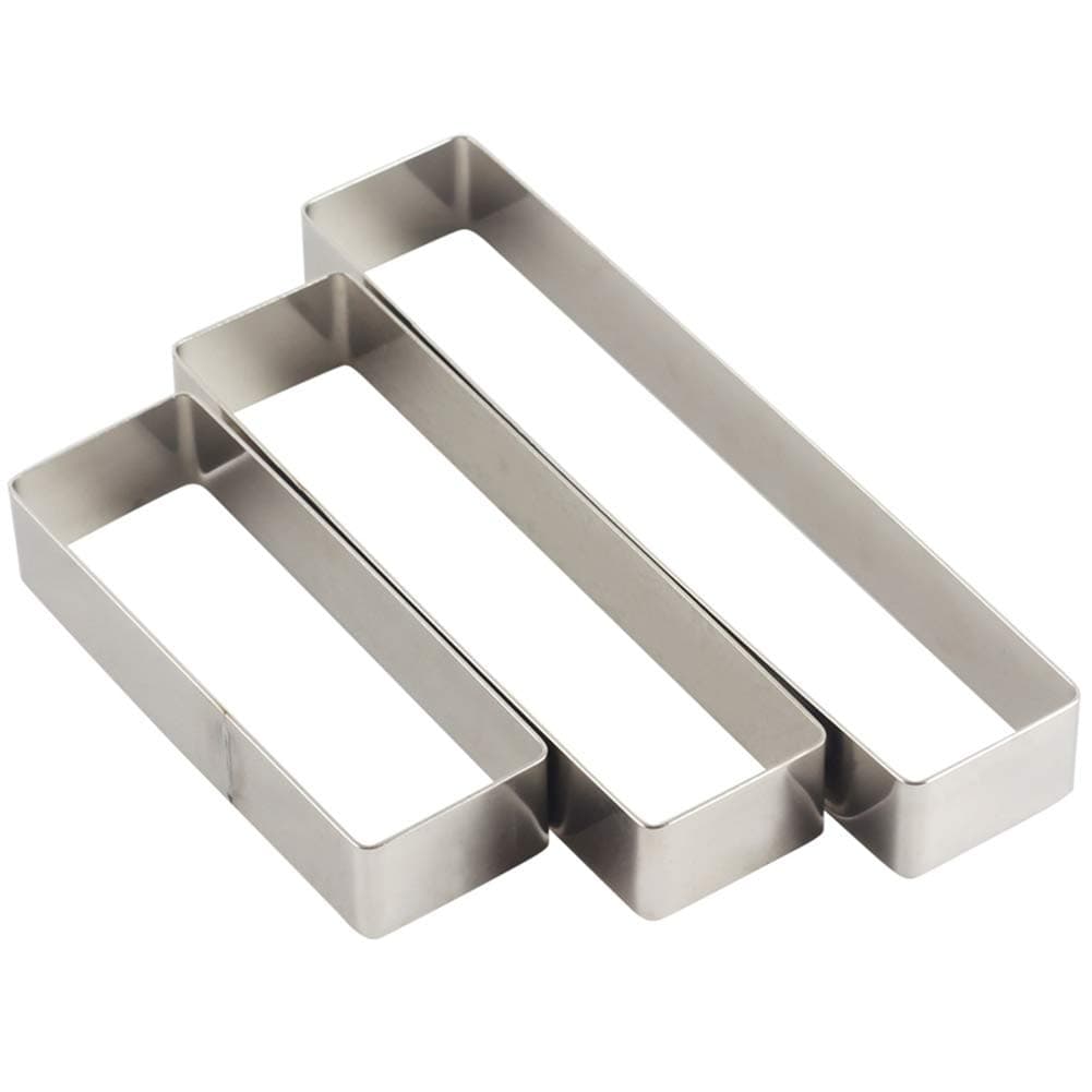XDLYM Long cookie cutter mousse ring, rectangular stainless steel biscuit mold, biscuit shaping ring baking mold