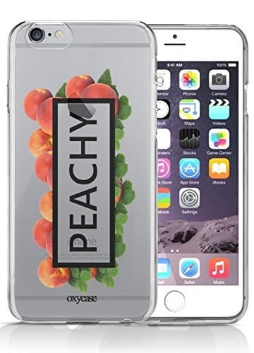 iPhone 7 Case Peachy Funny Meme Fruit Hipster Transparent Unique Design Pattern Cover For iPhone 7 also fits iPhone 7S By Oxycase