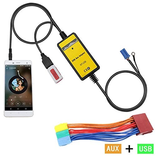 Aux Adapter,Wyness Car MP3 USB Interface Adapter Audio Car Digital Music Cd Changer 3.5mm Input Aux Interface for Audi 8Pin 99-05 A2,01-06 A3,1998-2006 A4 S4,2001-2004 A6 S6,1999-2003 A8 S8,Allroad TT