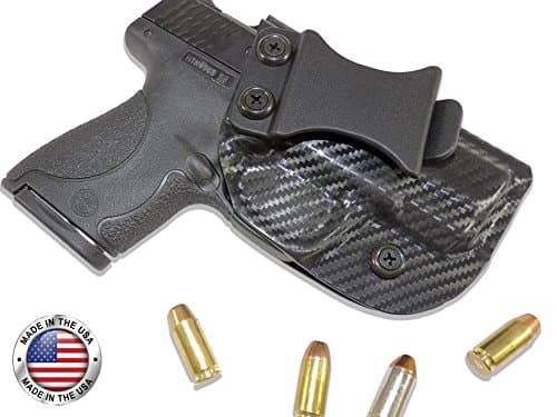 S&amp;W M&amp;P Shield 9/40 IWB Kydex Holster - Made in USA Right Hand - Carbon Fiber