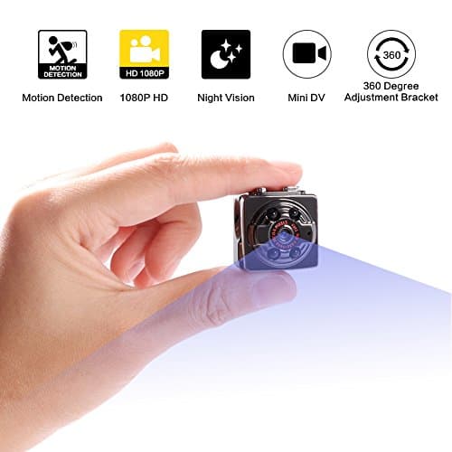 Anderw Mini Camera - Hidden Cameras - Spy Camera - 1080P Portable Mini Security Camera Nanny Cam with Night Vision/Motion Detection for Home and Office,Indoor/Outdoor Use-Mini Spy Hidden Camera