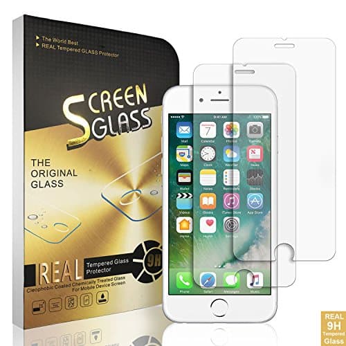 2 Pack iPhone 6S 6 Real Tempered Screen Film Protector Glass 9H 2.5D Treated Glass Screen Protector for Apple iPhone 6S, iPhone 6