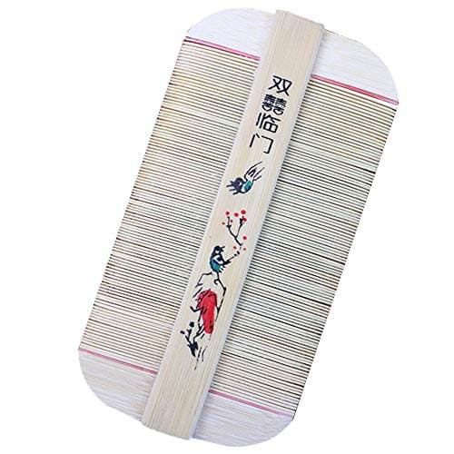MElnN 2pcs Double Sided Bamboo Combs, Grate Handicrafts Comb Fine-tooth Head Lice Nit Combs for Grooming Hair Removes Lice Fleas Eggs