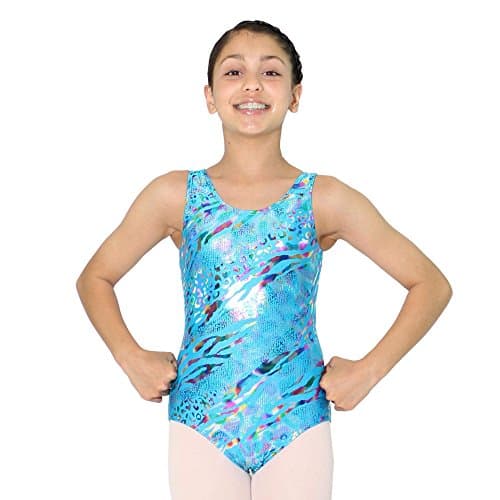 Reflectionz Turquoise Leopard Gymnastics Leotard, 4-Child