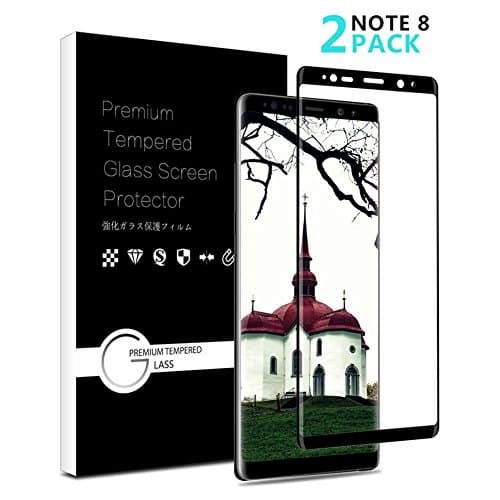 Galaxy Note 8 Glass Screen Protector, Liaointec 2 pack 3D Curved Case Friendly Bubble Free Full Coverage Tempered Glass, 9H Hardness Anti-Scratch Screen Protector for Samsung Note 8