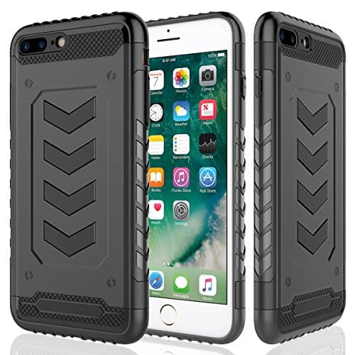 iPhone 6 Plus Case,iPhone 6s Plus Case,Grealthy Hybrid Soft Inner TPU Hard PC Back Cover Military Grade Extreme Drop Tested Heavy Duty Protective Cover [Shock Reduction] Dual Layer Case - Black