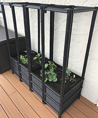 Tower Planter With Wheels for Tomatoes, Cucumbers, Peas &amp; Beans