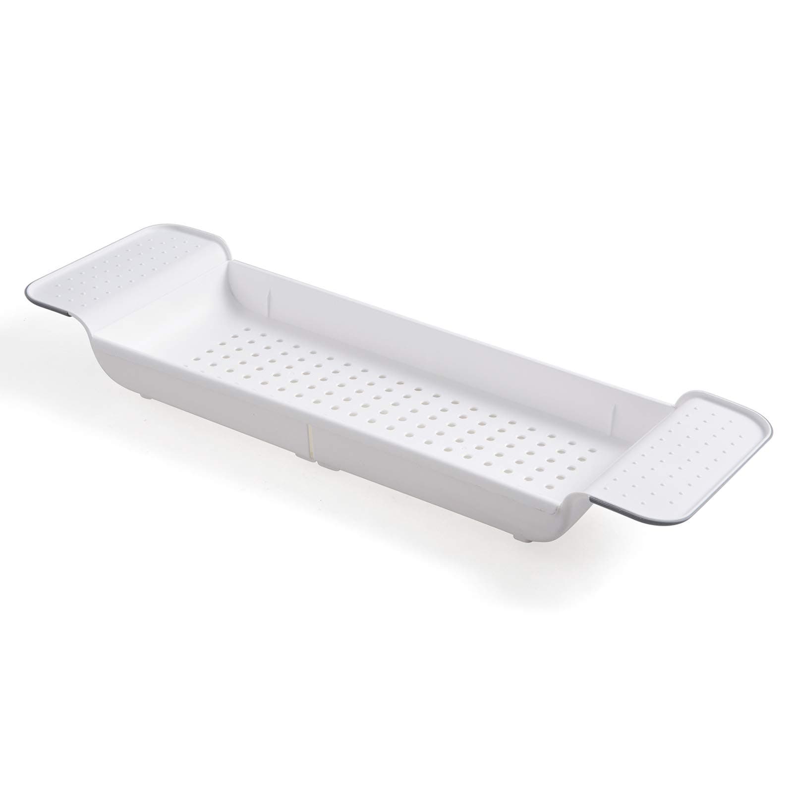 Kitchenmore Plastic Bath Rack, Bath Tidy over Bath, Bathtub Board Tray Plank over the Bath Bhelves, White