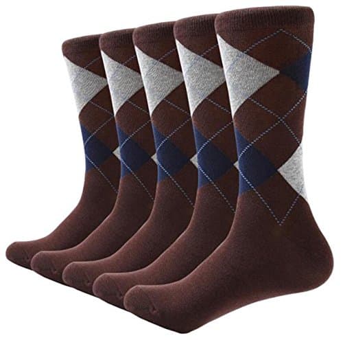 10 pair/lot Men's socks solid color Cotton Socks Argyle pattern crew socks for business dress casual funny long socks No.5